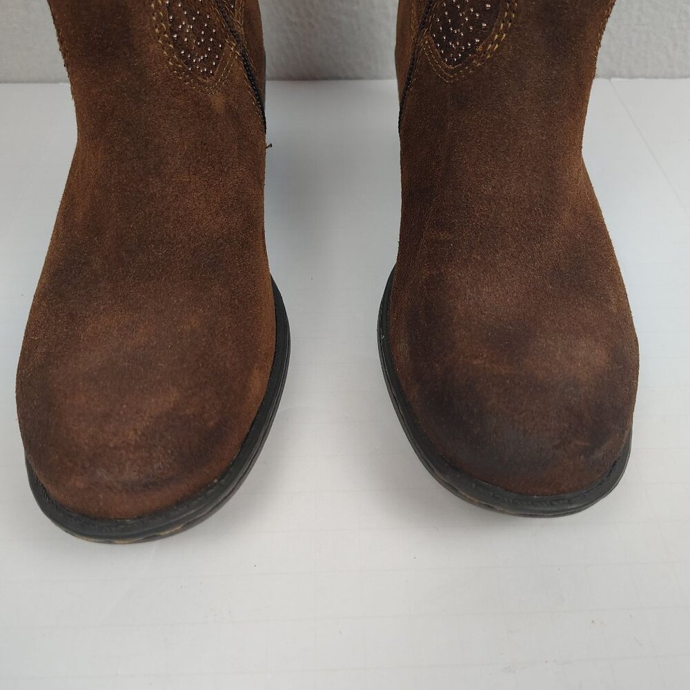B.O.C. Born Ambrosia Western Suede Boots sz 6 Ankle Zip Studded Cowgirl Booties - Picture 11 of 15
